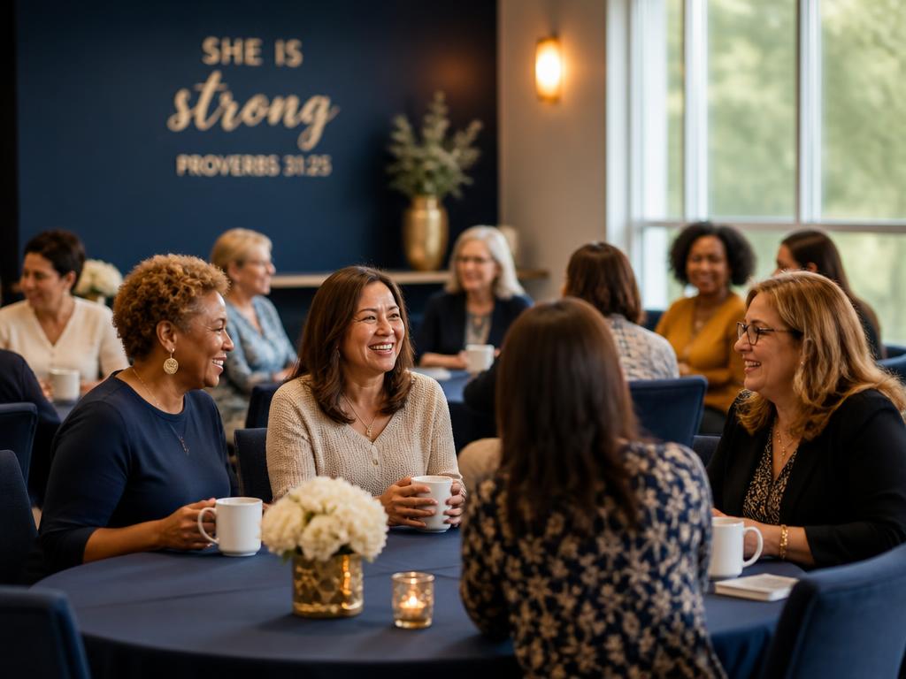 Women of the church gathered together for fellowship and Bible study.