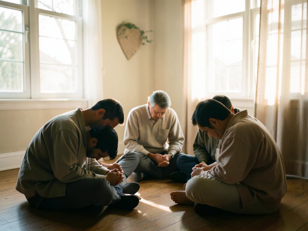 Members of the church praying together.